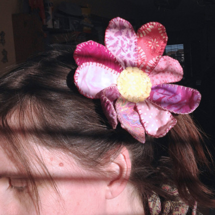Fabric Flower In Hair