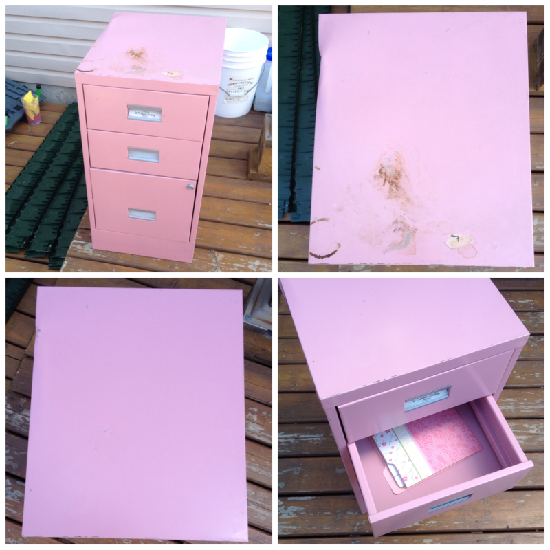Pretty In Pink Salvaged File Cabinet