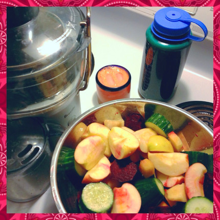 Making Apple Beet Cuke Juice